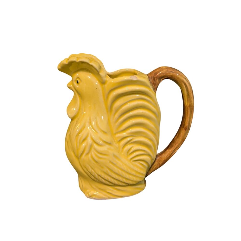 Vintage Made in Japan Yellow Rooster Creamer With Chip Photo Three